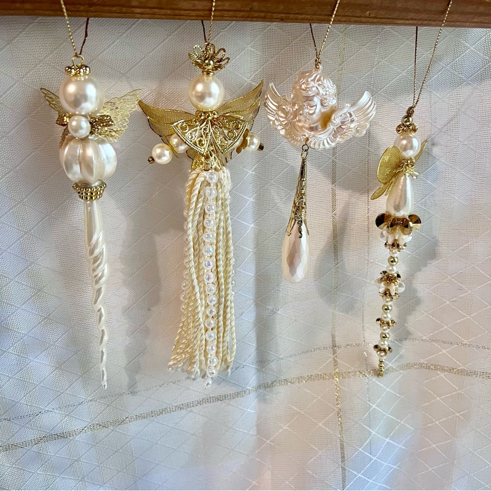 Vintage Angel Ornaments, Seasonal Decor, Vintage Holiday Ornaments